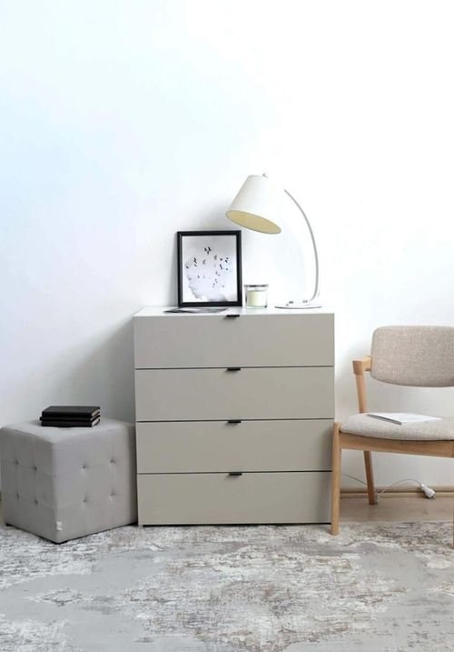 cumpără Comodă Fabrik Home Hardy 4 ящика Белый/Глиняный серый în Chișinău 