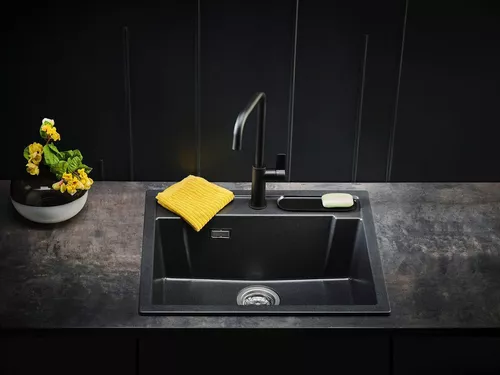 купить Мойка кухонная Reginox R31049 Amsterdam 54 Tapwing Black Silvery в Кишинёве 