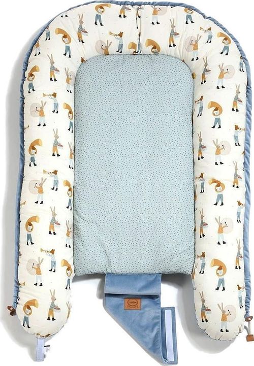 cumpără Cocon pentru bebelusi La Millou Velvet Collection - Heartbeat Blue Music - 110 X 70 Cm în Chișinău 