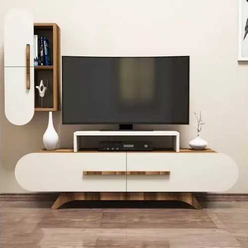 cumpără Comodă TV Trendy Trandafir S, Nuc, Crem 145x49x36cm în Chișinău 