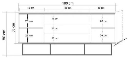 cumpără Comodă Trendy Quantum Verda, 180x80x45cm (GTR001230) în Chișinău 