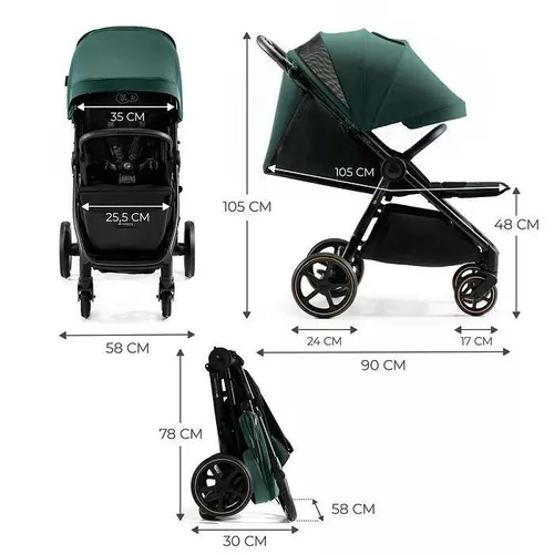 купить Детская коляска KinderKraft Mitzy Ksmitz00gre0000 Jade Green в Кишинёве 