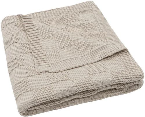 cumpără Lenjerie de pat pentru copii Jollein 516-511-68124 Paturica Box Knit Warm Sand GOTS, 75x100cm în Chișinău 