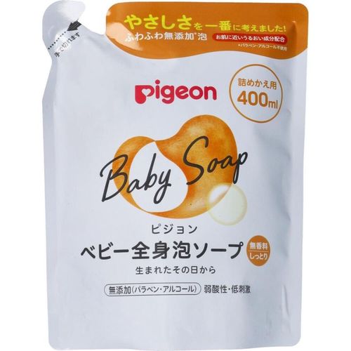 Săpunul-spuma Pigeon de baie pentru bebelusi, cu ceramide, 400 ml, rezerză 