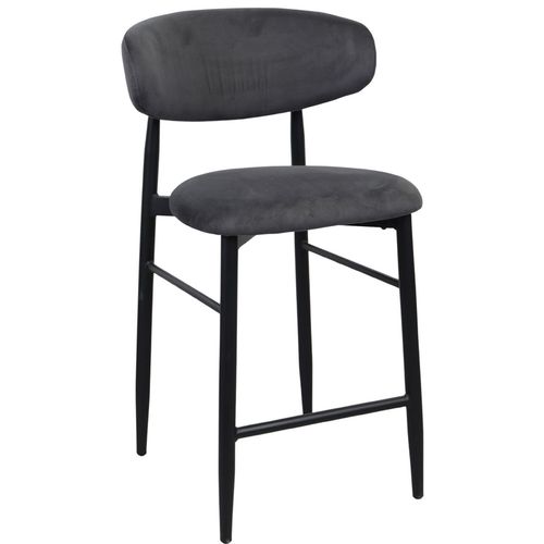 cumpără Scaun de bar Deco Bar Meridian Catifea Grey (HLR21)+Black Legs în Chișinău 