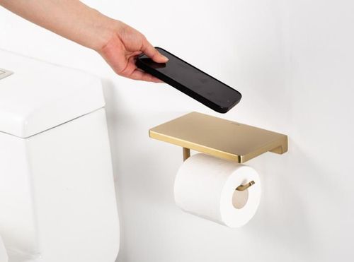 купить Держатель бумаги Gappo G30803-3 Satin Gold (suport hartie WC cu raft) в Кишинёве 