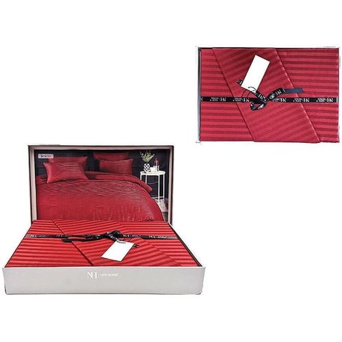 cumpără Textile de casă Promstore 53380.5 Lenjerie de pat Euro 2 NH Stripe Satin, bordo în Chișinău 