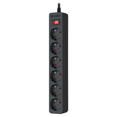 cumpără Filtru electric Sven SF-06E, 6 Sockets, Children protection, Non-Flammable, 3.0m, Black în Chișinău 
