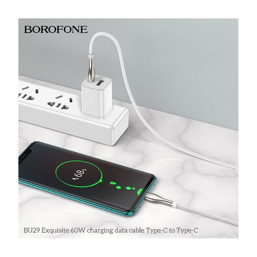 купить Кабель Borofone BU29 Exquisite charging data cable for Type-C 1.2m, white 753625 в Кишинёве 