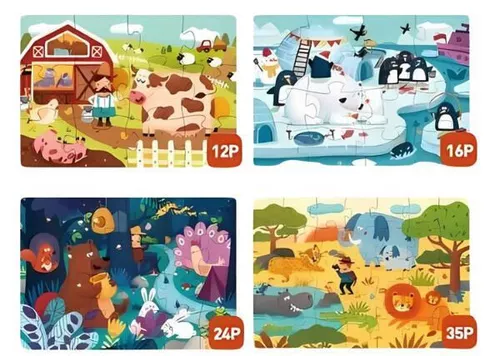 купить Головоломка Mideer CT1449 Puzzle Animăluțe, 4 în 1 в Кишинёве 
