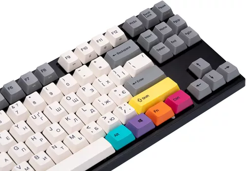 купить Клавиатура Varmilo VEM87 CMYK 87Key, EC V2 Rose, EN/UKR, White Led, Black в Кишинёве 