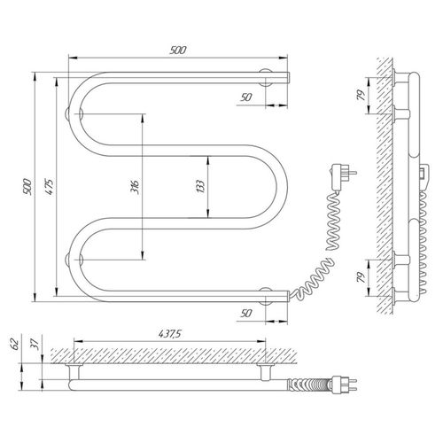 cumpără Uscător de prosoape Laris 25 CK3 500 х 500 electro R în Chișinău 