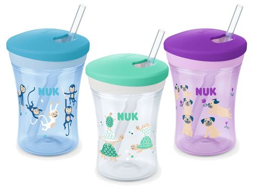 Поильник NUK Action Cup с трубочкой (12+ мес) 230 мл 