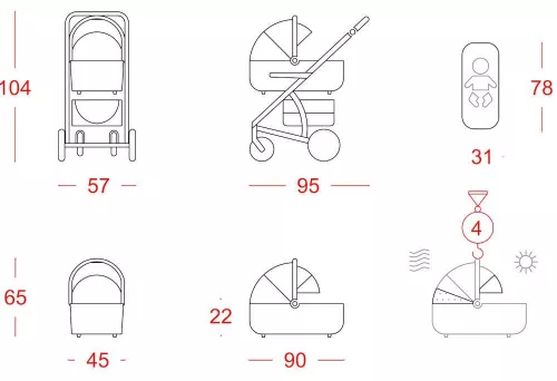 cumpără Сărucior pentru copii Carrello Vista Air 2in1 Ruby Red în Chișinău 