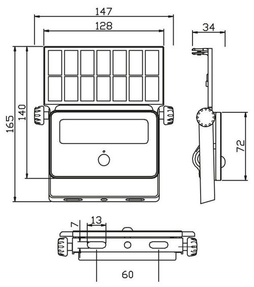 купить Прожектор Horoz SPIDER-16W, 6400K, cu panou solar si senzor (068-021-0016) в Кишинёве 
