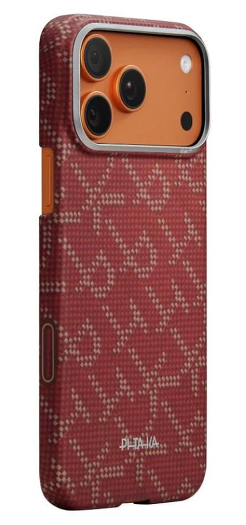 купить Чехол для смартфона Pitaka Iphone 17 Pro Ultra-Slim (Monogram-Gold/Red) (KI1702PTK) в Кишинёве 