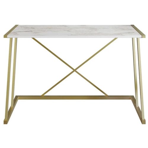 cumpără Masă de birou Trendy Anemon, AlbAur, 120x75x60cm în Chișinău 