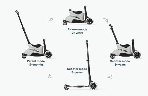 купить Самокат SmarTrike 2401307 Xtend Scooter Ride-on, Cool Grey (1-12ani) в Кишинёве 
