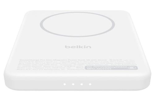 купить Аккумулятор внешний USB (Powerbank) Belkin BPD011HQWH BOOSTCHARGE 5k Qi2 15w PD20w Slim Magnetic Powerbank with kickstand, White в Кишинёве 