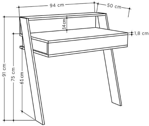 cumpără Masă de birou Trendy Cowork, Alb 94x91x50cm în Chișinău 