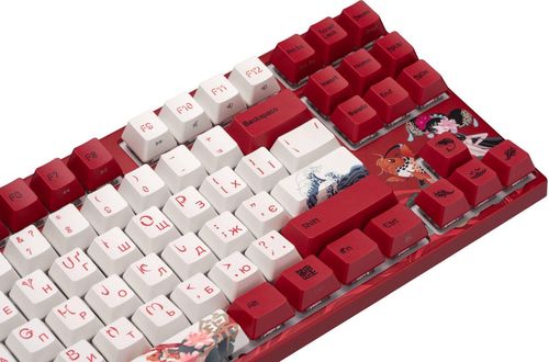 купить Игровая клавиатура Varmilo VEM87 Koi 87Key, EC V2 Rose, EN/UKR, White Led, Red в Кишинёве 