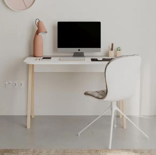 cumpără Masă de birou Trendy Luton Alb, Moka Deschis, 120x75x60cm (GTR000987) în Chișinău 