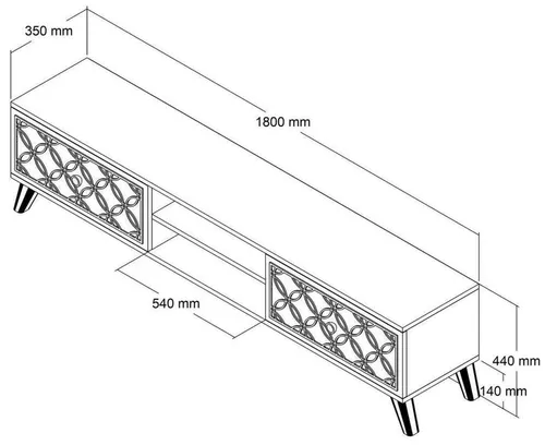cumpără Comodă TV Trendy Clasa, Nuc 180x44x35cm în Chișinău 