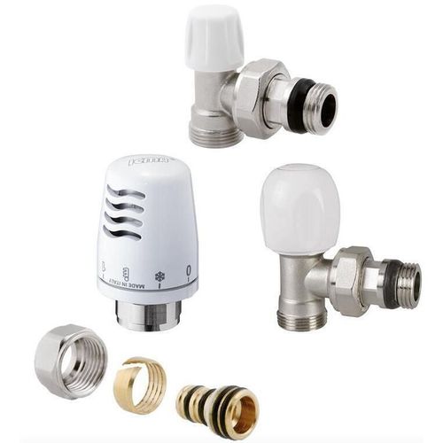 купить Запорная арматура ICMA Set robinet cu cap termostat + retur 16x1/2 cu garnitura (90499) в Кишинёве 