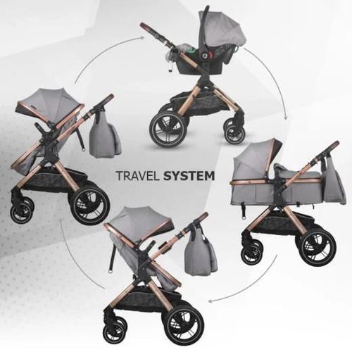 cumpără Сărucior pentru copii Coccolle Melora Moonlit Grey, 3in1 cu landou transformabil în Chișinău 