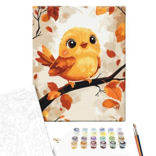 cumpără Tablou pe numere BrushMe KBS0166FC 30x40сm (fără cutie) Pasăre drăgălașă în Chișinău 