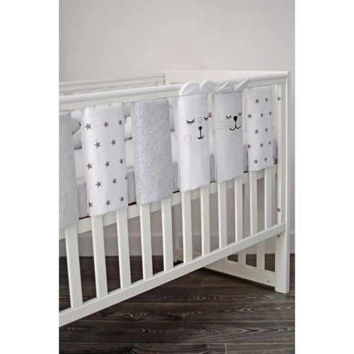 купить Бортик для кроватки Veres 154.05.15 Комплект Фэнс-бампер Summer Kitty White (6ед) в Кишинёве 
