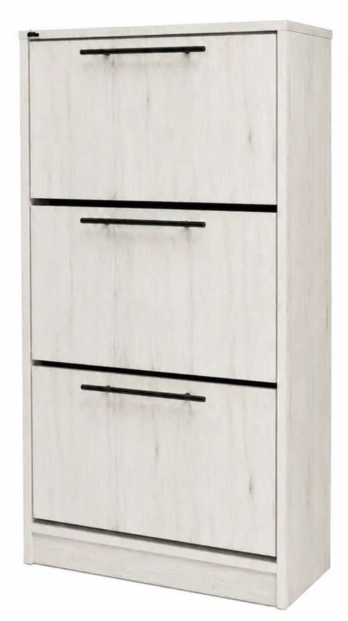 cumpără Raft pentru încălțăminte Mashtab 12442 Soria cu 3 sertare (640x290x1250) Stejar Alb în Chișinău 