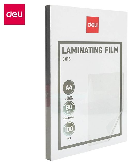 купить Плёнка для ламинирования Deli DLE3816, A4, 80мkм, 100 листов в Кишинёве 