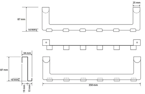купить Вешалка для ванной Bemeta Dark 101106230 в Кишинёве 