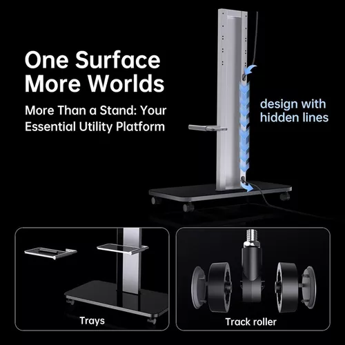 купить Стойка напольная для TV Horion HK76G2 65", 75", 86", mobile stand Interactive Displays в Кишинёве 