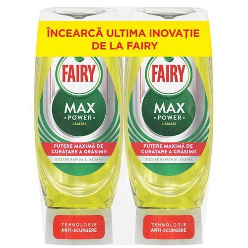 cumpără Detergent veselă Fairy 1158 Max Power Lemon 2X450ml în Chișinău 