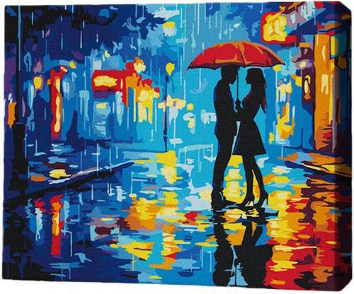 cumpără Tablou pe numere BrushMe RMG0024FC 30x40сm (fără cutie) Romantică în orașul ploios în Chișinău 