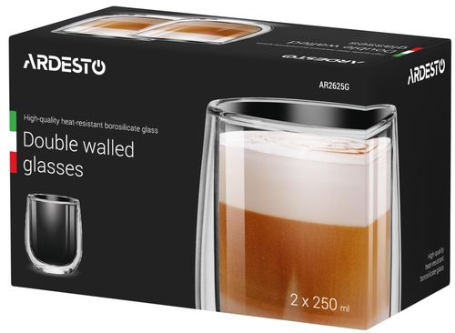 купить Стакан Ardesto AR2625G Set 2buc 250ml в Кишинёве 