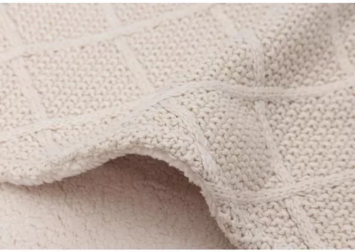 купить Комплект подушек и одеял Jollein 517-522-68040 Paturica Check Knit Oatmeal/Teddy Fleece, 100x150 cm в Кишинёве 