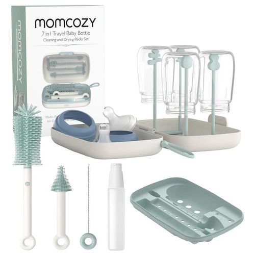 купить Сушка для бутылочек Momcozy LS001-GE12NB-A Set pentru curatarea biberoanelor 7in1 Green в Кишинёве 