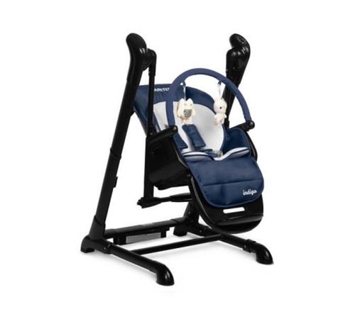 cumpără Scaun de masă Caretero 7652 Стульчик+Качели Indigo Чёрно-Синие în Chișinău 