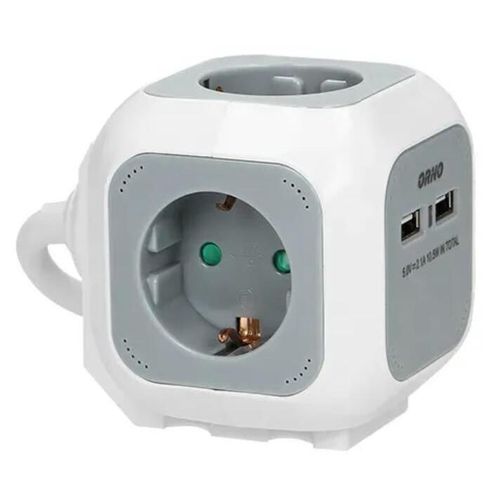 купить Удлинитель электрический ORNO ORAE13144GS CUB 4 locuri+2 USB 16A 1,4M в Кишинёве 