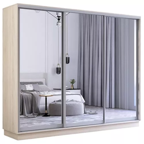 cumpără Dulap Mobildor-Lux Fox uși glisante din oglinzi (270x60x210H cm) Sonoma în Chișinău 