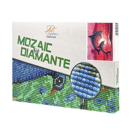 купить Картина по номерам Art Gallery JS25072 Mozaic cu diamante 20x30cm Delfini la apus в Кишинёве 