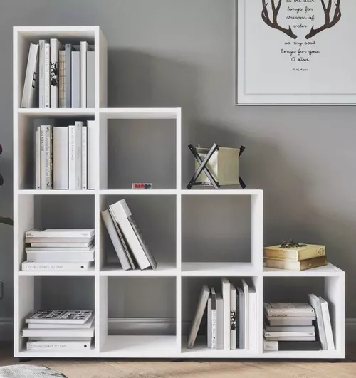 купить Офисный стеллаж Nex Home Лестница, 10 отделений 138x29x140 см, белая (15-13-01) в Кишинёве 