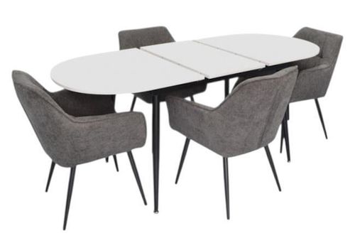 купить Комплект стол и стулья Evelin di Costacurta стол DT-533R B + 4 стула YTC-090B UF885-15 (Dark grey) в Кишинёве 