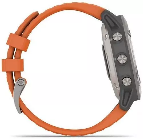 купить Смарт часы Garmin Fenix 6, Sapphire, Ti Gray w/Orange Band в Кишинёве 