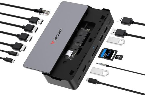 купить Переходник для IT Verbatim VER_32174, CDS-15SSD, 15-in-1 USB-C Pro Docking Station в Кишинёве 