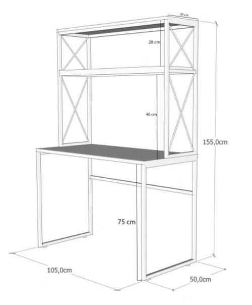 cumpără Masă de birou Trendy Mercan, 105x155x50cm (GTR001061) în Chișinău 