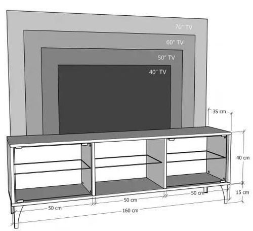 купить Тумба напольная для TV Trendy Olympos, 160x55x35cm (GTR000328) в Кишинёве 